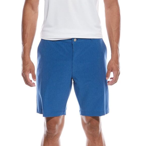 Peter Millar MensShackleford Gingham Performance Hybrid Short Blue